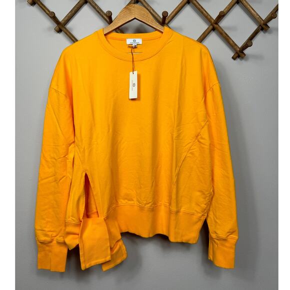 AG Kylan Crop Tie Sweatshirt in Golden Ochre Size L - Picture 2 of 10